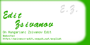 edit zsivanov business card